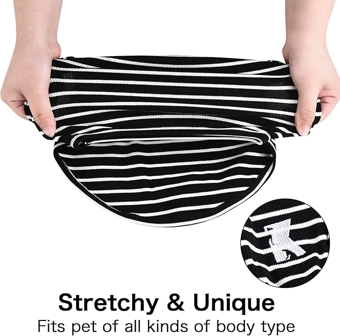 Koneseve Dog Shirt Vest Lightweight Stretchy Dog T-Shirts Soft Cool Shirts Sleeveless Stripe Vests Breathable Clothes for Puppy Kitty Cats Small Medium Large Dogs 2 Pack Black + Grey [ 3XL ]