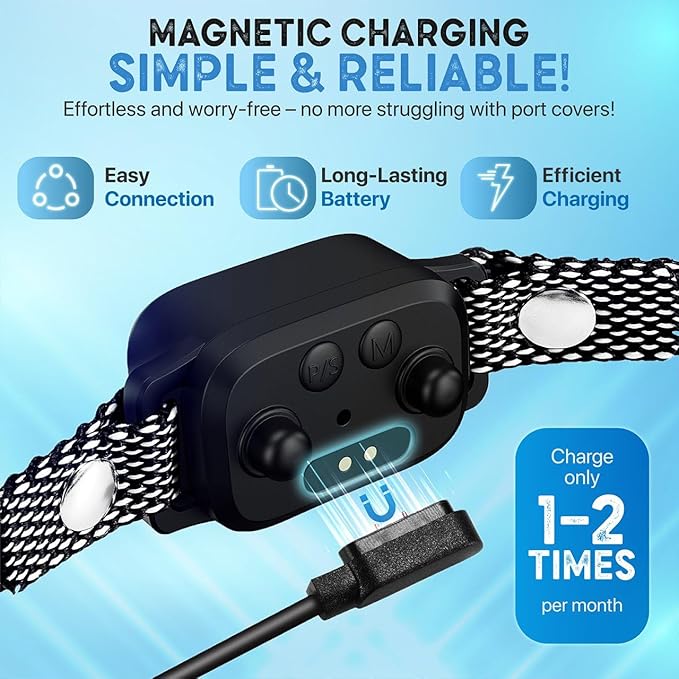 Tiny Bark Collar for Small Dogs 5-15 lbs – No Shock Anti Barking Collar with AI Chip – 3 Modes & 5 Sensitivity Levels – Waterproof, Rechargeable, Magnetic Charging – Humane, Effective Training (Black)