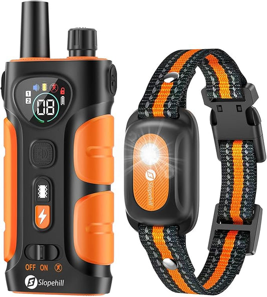 Dog Shock Collar,4200FT Dog Training Collar with Remote,IPX8 Waterproof E-Collar with Beep,Vibration,Shock,Flash Light,No Shock Mode,Electric Shock Collar for Small Medium Large Dog,Orange