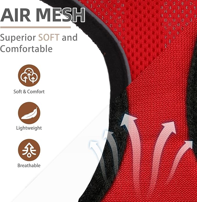 PUPTECK Soft Mesh Dog Harness and Leash Set Pet Puppy Cat Comfort Padded Vest No Pull Harnesses, Solid Red, S