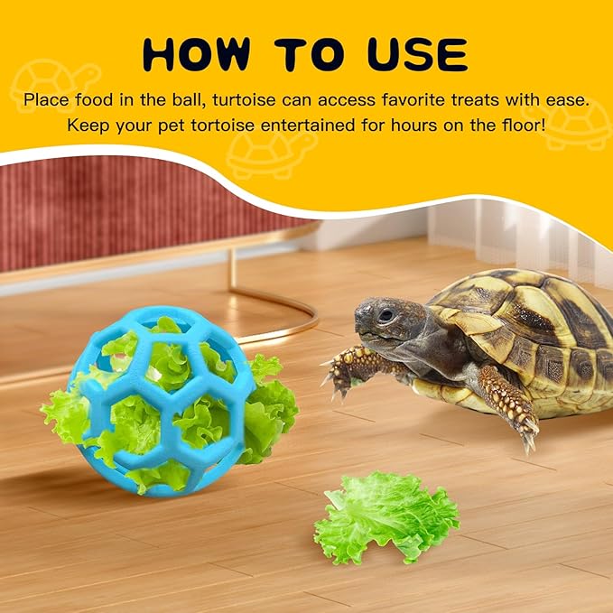 Tortoise Treat Ball, Adjustable Leash and Training Skateboard Toy Set, Turtle Feeder Ball, Turtle Training Harness and Mini Skateboard，for Small Pets, Accessories Set for Tortoises