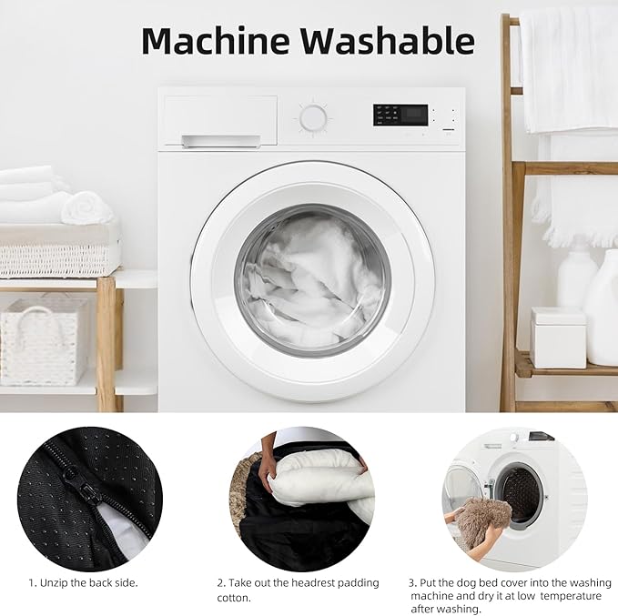 Calming Dog Bed Fluffy Plush Dog Mat for Furniture Protector with Removable Washable Cover for Large Medium Small Dogs and Cats (XS(31“x23.5”x5), Camel)