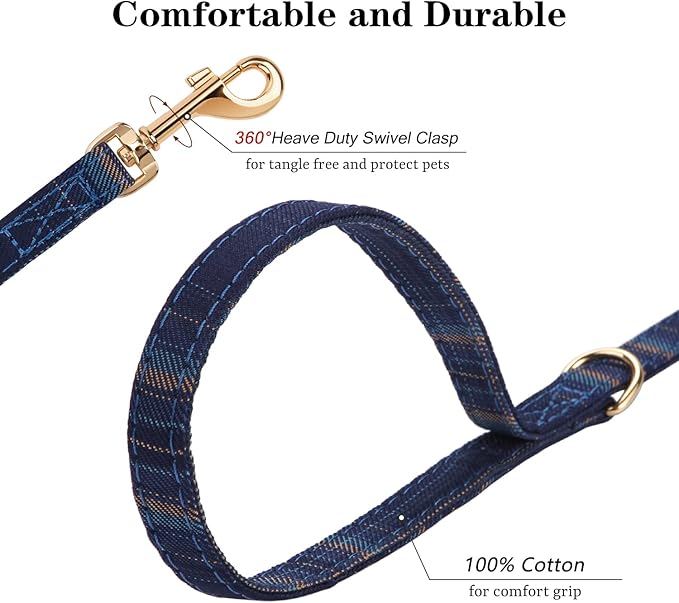 CHEDE No Pull Plain Pattern Dog Harness- Lightweight and Soft Dog Harness, Adjustable Small Dog Harness and Leash Set, with Dog Leash, Suitable for Puppy Small and Medium-Sized Dog