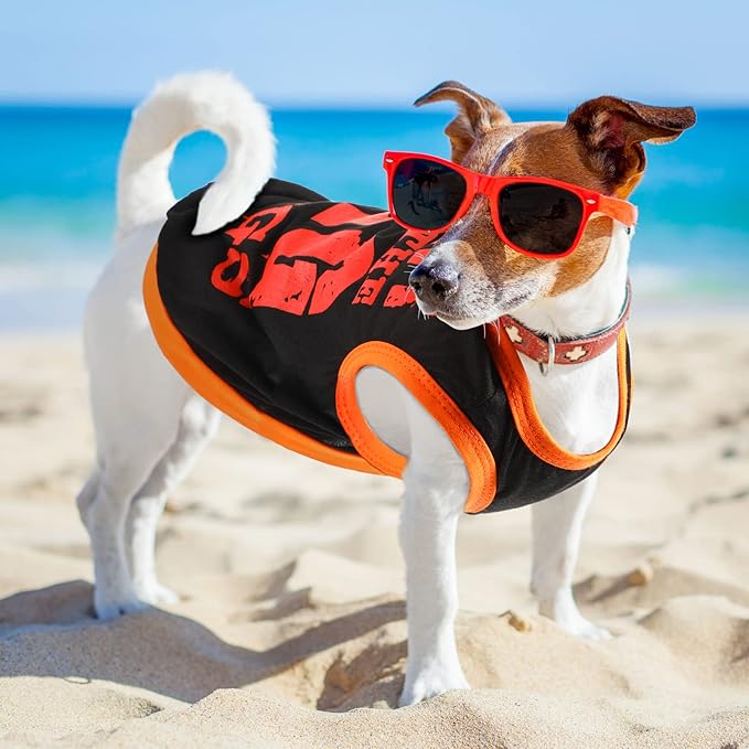 Saintrygo 8 Pieces Dog Shirts Pet Printed Clothes with Funny Letters Summer Pet T Shirts Cool Puppy Breathable Dog Outfit Soft Sweatshirt Cats(Cute Pattern,Medium)