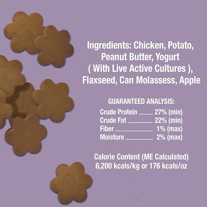 Whole Life Dog Living Treats for Dogs – Human Grade Probiotics for Digestive & Gut Health, Gas, Diarrhea, Vomit & Constipation Relief, Health Supplies - Peanut Butter, 3 oz (Pack of 1)