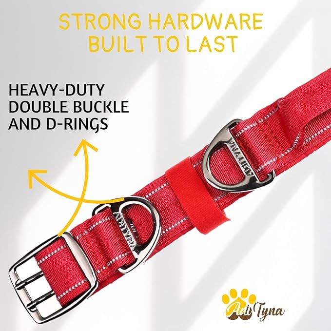 ADITYNA - Giant Dogs Collar - Adjustable XXL Collar 30 to 36 Inches - Designed Exclusively for Extra-Large Dog Breeds Like Huge Mastiff, Kangal, Saint Bernard - Heavy Duty Collar with Handle