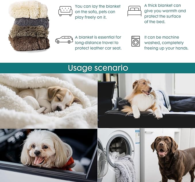 gogobunny Waterproof Dog Blanket for Large Dogs, Cats, Puppy, Reversible Faux Fur Pet Throw Blanket, Washable, Calming Furniture Protection for Sofa Bed (25x35 Inch (Pack of 1), Tie-dye Grey)