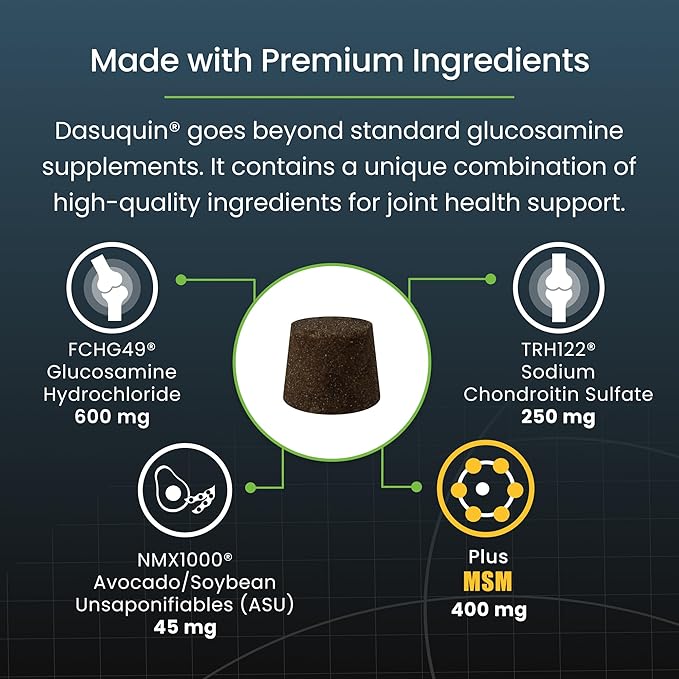 Nutramax Laboratories Dasuquin with MSM Joint Health Supplement for Small to Medium Dogs - With Glucosamine, MSM, Chondroitin, ASU, Boswellia Serrata Extract, and Green Tea Extract, 84 Soft Chews