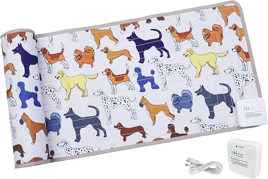 DOGNESS Rechargeable Pet Shock Mat, 59"x15" Safe Cat Repellent Mat Electronic Training Pads Keep Dogs and Cats Off Couch, Bed, Indoor Cat Deterrent Mat (Dog Cartoon)