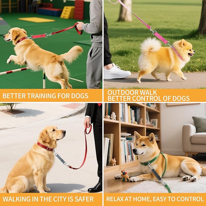 4 Pack Prong Collar Safety Clips, Nylon Colorful Dog Safety Clip for Prong Collar, Adjustable Leash Connector, Double Ended Backup Clasp for Dog Harness