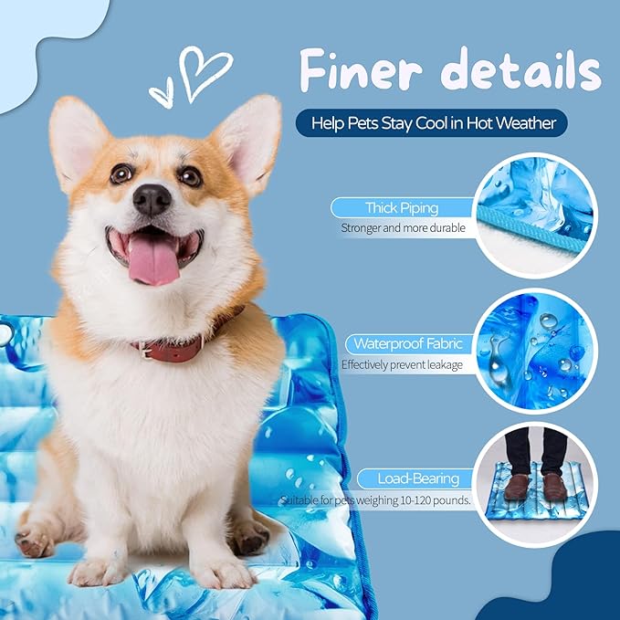 Dog Cooling Mat,Pet Cooling Mat for Dogs and Cats,Easy Washable,Suitable for All Types of Pets,Summer Keep Your Pet Cool (17.7X17.7in)