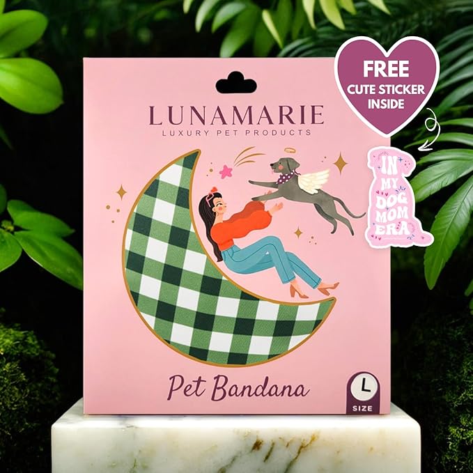 Luxury Pet Birthday Bandanas -Premium & Silky Poly Fabric | 100% Handmade | Custom Shape Dual Layered (Olive, Large)