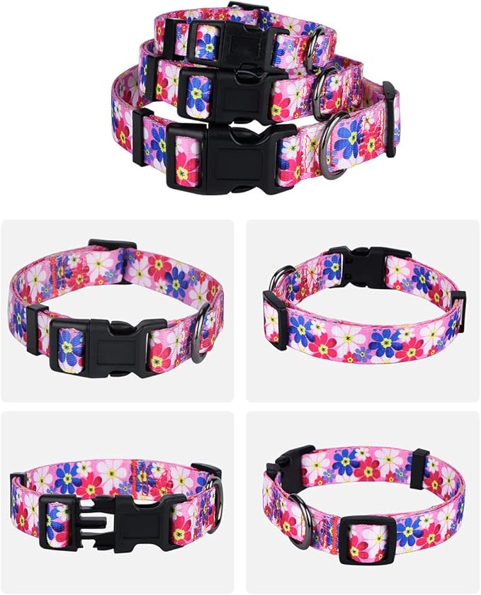 Rhea Rose Dog Collar Special Design Personalized Cute Girl Soft Collars Sunflower, Large