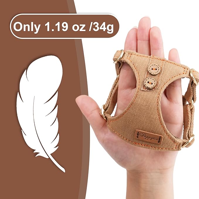 No Pull Dog Harness with Multifunction Dog Leash,Soft Adjustable No Choke Escape Proof Pet Harness Vest for Medium Dogs or Large Dogs,Khaki Camel,XS