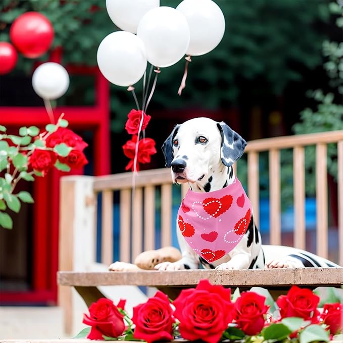 30 Pack Valentines Day Dog Bandanas Bulk for Large Dogs Breed 33 Inch XL Dog Bandanas Adjustable Dogs Scarves Party Grooming L