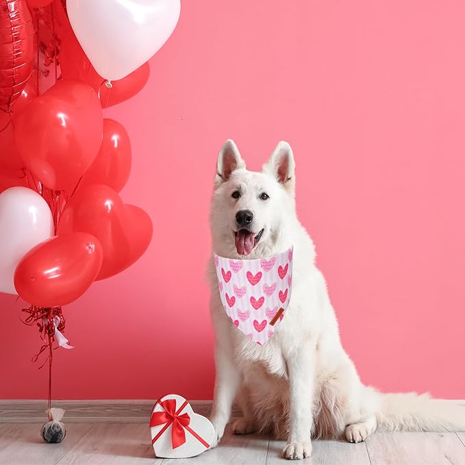 ADOGGYGO Mothers Day Dog Bandanas, Reversible Pink Pet Scarf, Premium Durable Fabric, Adjustable Fit Holiday Bandanas for Large and Extra Large Dogs Pets (X-Large)