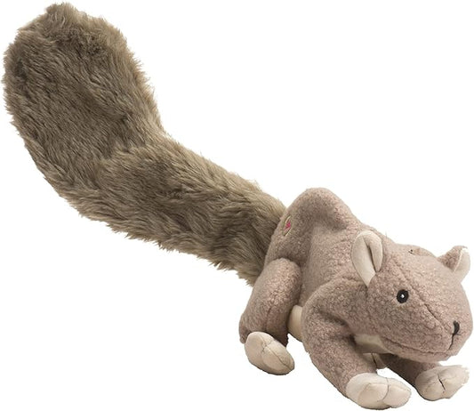 HuggleHounds Plush Dog Toy - Fuzzy Dog Toy, Soft Fleece, Interactive Durable Stuffed, For Small and Large Breeds with Squeaker - Feller Squirrel, Large