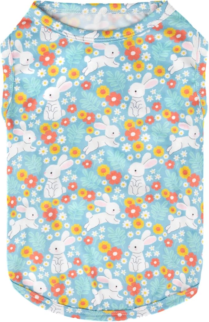 CuteBone Dog Shirts 2-Pack St.Patrick's Day & Easter Soft Pet Clothes Breathable Summer Vest for Small Puppy and Stretchy Cat Apparel 2BX12M