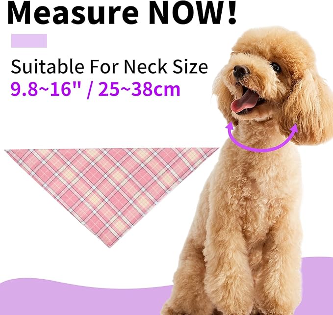 Segarty 30 Pack Triangle Dog Bandanas, 22.8"x15.7" Plaid Bibs Washable Pet Scarf Accessories Bulk for Small Medium Dogs Cats Large Puppy, Adjustable Reversible Boy Pets Birthday Kerchief