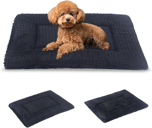 BVAGSS Dog Mat - Reversible Dog Pad Soft & Warm, Memory Foam - Washable Kennel Bed Pad 24''x18''x1.6'', Dark Grey - Suitable for Small and Medium Dogs