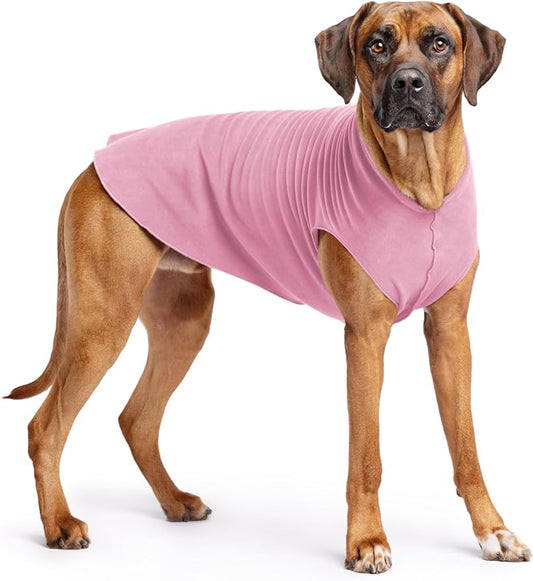 Stretch Fleece Dog Coat, Stretchy Pet Sweater, Machine Washable Pullover for Winter and Fall, Rose, 26