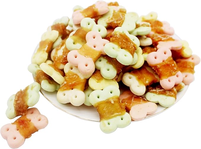 Dog Treats Biscuits Wrapped in Chicken Chews for Small Dog no Rawhide1 lb/454g