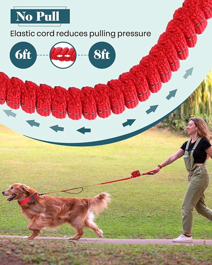 Reflective Red Service Dog in Training Vest Harness Leash Set for Medium Dogs, Adjustable Heavy Duty Padded Dog Harness, with Front Clip and Metal Buckles Do Not Pet for Training, Hiking