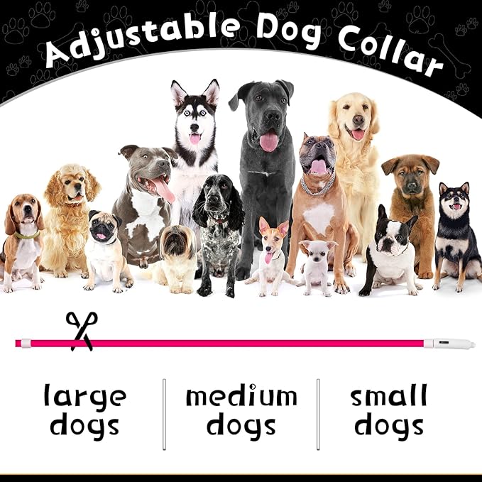 Weewooday 3 Pcs Dog Collar LED USB Rechargeable Lights Dog Necklace Collars Doggy Lights for Night Walking Adjustable Safety Lamp Pet Collars for Large Medium Small Puppy Pet(3 Colors,Classic Style)