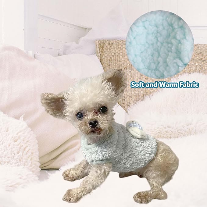 FLAdorepet 3 Packs Teacup Dog Cat XXS Clothes for Chihuahua Yorkie,Winter Warm Fleece Puppy Pet Clothes Sweater Shirt Vest for Mini Newborn Extra Small Dogs (Elephant, XXXS(Pet Under 1LBS))