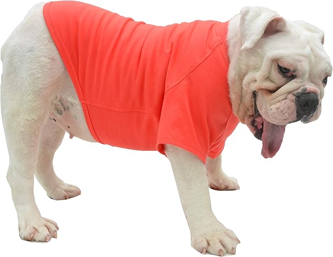 Lovelonglong Bulldog Clothes Dog Clothing Blank T-Shirt Tee Shirts for French Bulldog English Bulldog American Pit Bull Pugs 100% Cotton Skin Care Lobster-Pink B-S