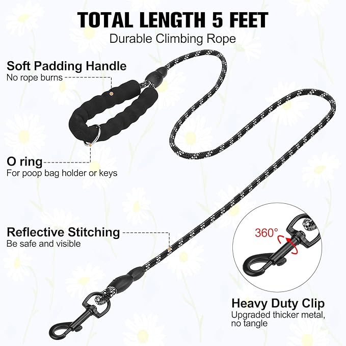 BEAUTYZOO Step in Dog Leash Set, Floral Pattern Reflective Harness No Pull No Choke Puppy Harness for XXS XS S Pets, Soft Padded Mesh Vest for Girl and Boy Dogs and Cats