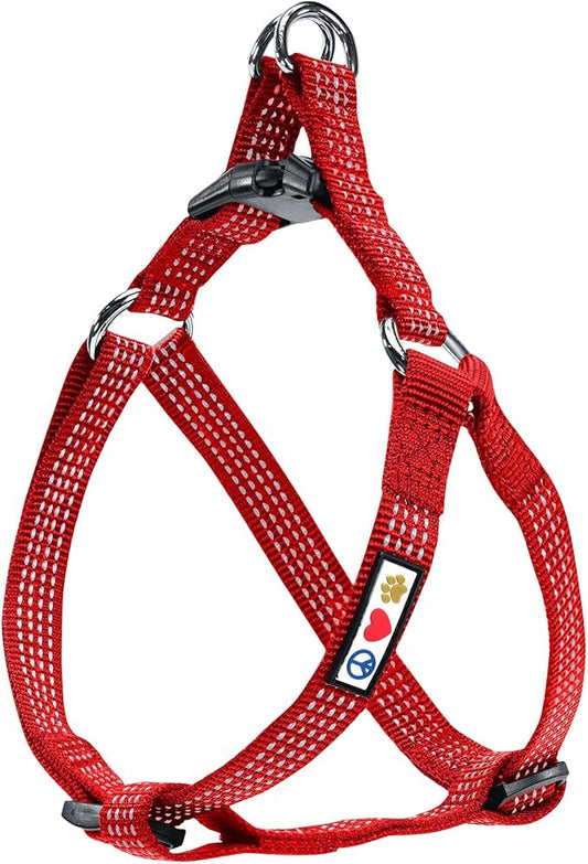 Pawtitas Extra Small Dog Harness Red Dog Harness Step in from a Senior Dog to a Puppy Harness Adjustable Reflective Dog Harness XS Reflective Dog Vest