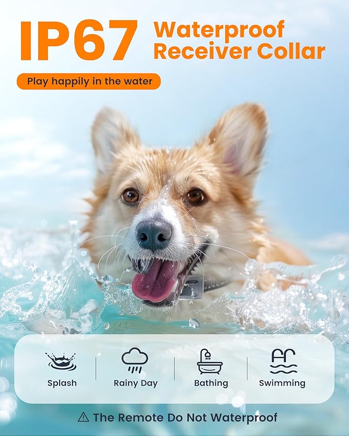 Dog Shock Collar 4265Ft Dog Training Collar with Remote for Large Medium Small Dogs, IP67 Waterproof with 4 Safe Training Modes, Security Lock, Dog Bark E-Collar for All Breeds(Navy Blue 1 Pack)