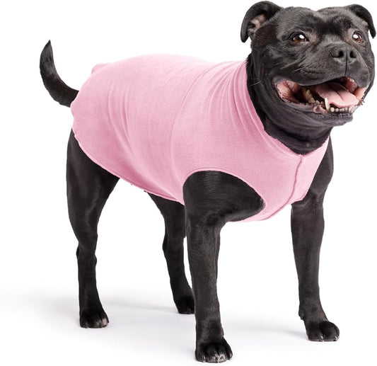 Stretch Fleece Dog Coat, Stretchy Pet Sweater, Machine Washable Pullover for Winter and Fall, Rose, 16