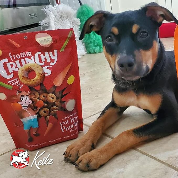 Fromm Crunchy Os Dog Treat Variety Pack - Crunchy Dog Treat Sample Pack (Beef, Chicken, Pork) - Pack of (3) 6 oz Bags