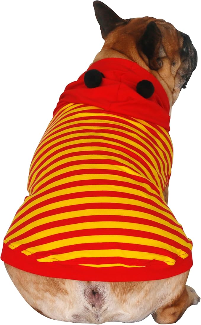 iChoue I am a French Bulldog Bumble Bee Costumes Clothes Hoodies Shirts Vest for Small Dogs Cold Weather Winter Coats Frenchie English Pug Pitbull Boston Terrier - Red Yellow, Medium