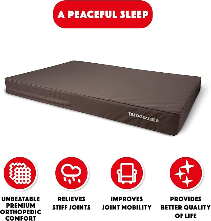 The Dog’s Bed Orthopedic Memory Foam Dog Bed, XXXL Grey with Black Trim 64x44, Pain Relief for Arthritis, Hip & Elbow Dysplasia, Post Surgery, Supportive, Calming, Veterinary Approved