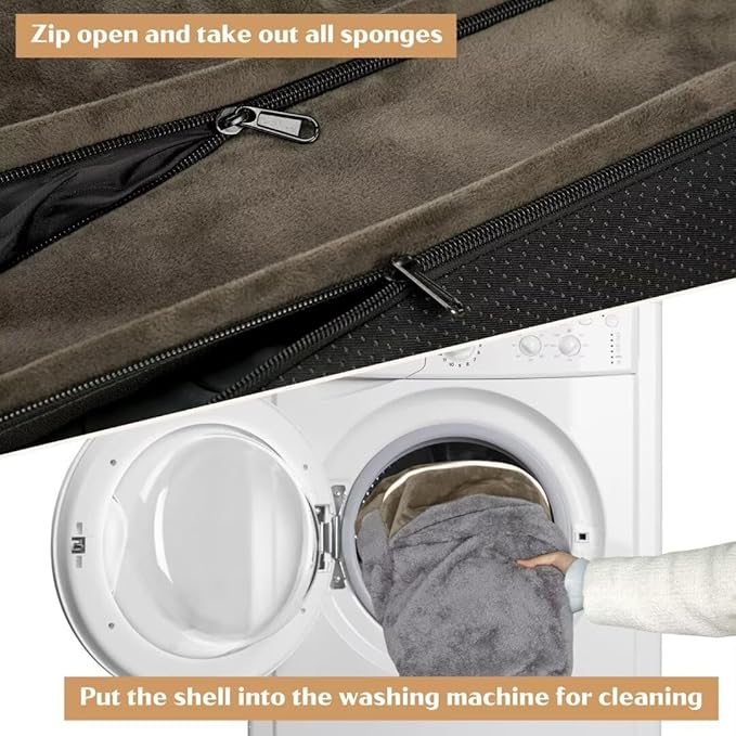 Comfort Expression XXL Dog Beds Memory Foam, Orthopedic Dog Beds for Extra Large Dogs, Waterproof Dogs Bed, Washable Pet Sofa Couch with Bolster & Removable Cover(XX-Large,Olive Green)