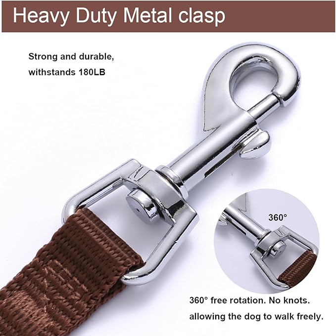 6 FT Puppy Leashes, Strong Traditional Style Leash with Easy to Use Collar Hook,Dog Lead Great for Small and Medium and Large Dog (Brown, 5/8 in x 6 ft)