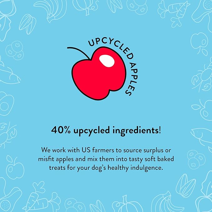 SHAMELESS PETS Natural Grain Free Dog Treats | Made in The USA from Upcycled Food Ingredients (Apple)