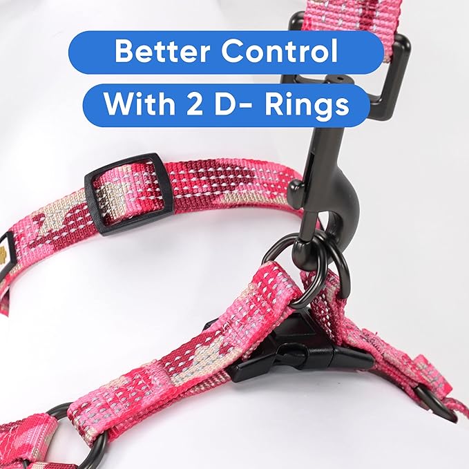 Pawtitas Reflective Step in Dog Harness or Reflective Vest Harness, Comfort Control, Training Walking of Your Puppy/Dog Extra Small Dog Harness XS Pink Dog Harness