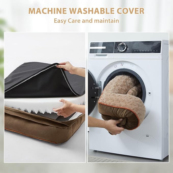 BFPETHOME Orthopedic Dog Bed for Extra Large Dogs-Big Waterproof Sofa Dog Bed with Removable Washable Cover, Large Pet Bed with Waterproof Lining and Nonskid Bottom,Pet Bed for Large Dogs, Grey