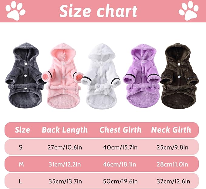 Petyoung Pet Bathrobe Dog Pajama Thickened Hooded Bathrobe Quick Drying and Super Absorbent Dog Bath Towel Soft Pet Nightwear for Puppy Small Dogs Cats