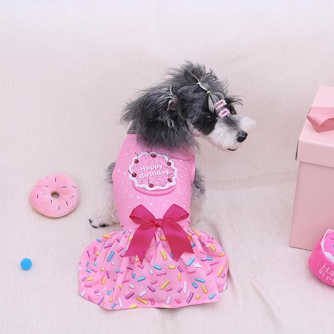 CuteBone Dog Mesh Dress Puppy Sundress Pet Outfit Summer Fashion for Small Dogs Girl Cat Clothes BF37XS-D