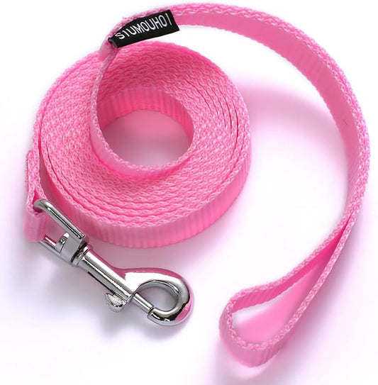 6 FT Puppy Leashes, Strong Traditional Style Leash with Easy to Use Collar Hook,Dog Lead Great for Small and Medium and Large Dog (Pink, 5/8 in x 6 ft)