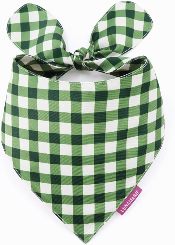 Luxury Pet Birthday Bandanas -Premium & Silky Poly Fabric | 100% Handmade | Custom Shape Dual Layered (Olive, Small)