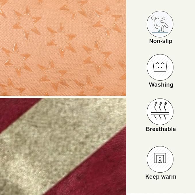 Vintage American Flag Pet Bed, Comfortable Bed Mat for Cat and Small Medium Dogs Puppy, 24x36in