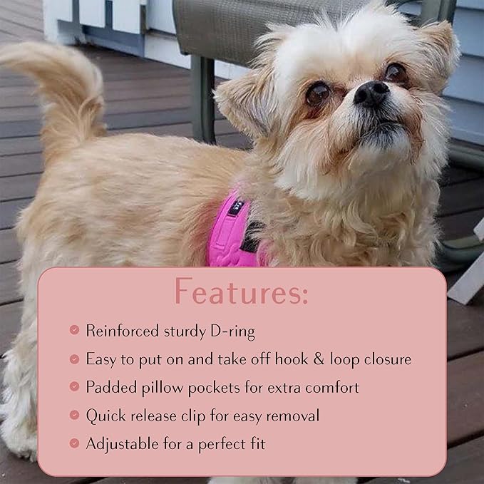 Comfort fit Step-in Dog & Puppy Harness - Comfortable All Weather Dog Vest Harness: Adjustable, Soft Padded, Easy to Put-on for Small, Medium-Sized Dogs.