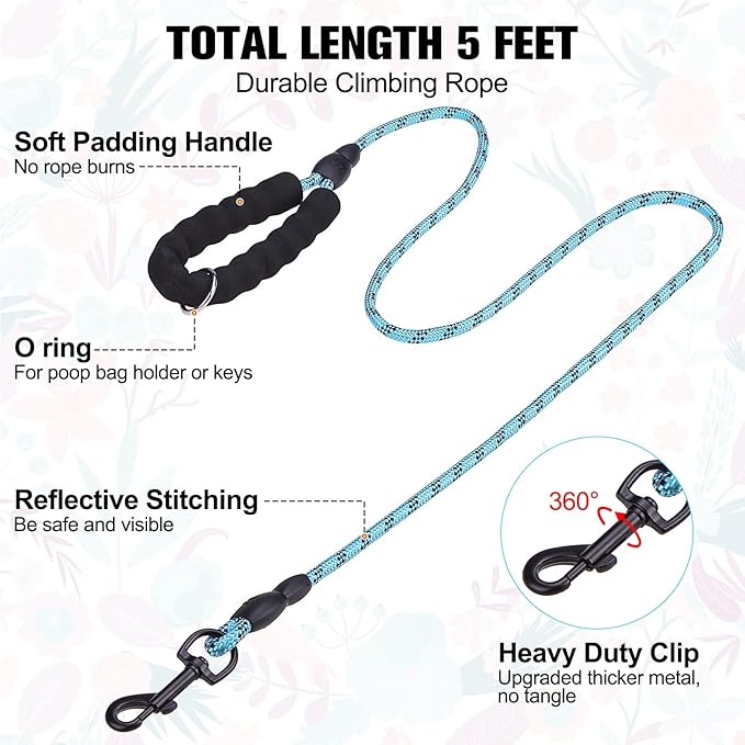 BEAUTYZOO Step in Dog Harness and Leash Set,Floral Pattern Reflective Dog Harness No Pull No Choke Puppy Harness for Small Medium Large Dogs Cats,Soft Padded Mesh Vest Harnesses for Girl and Boy Pets