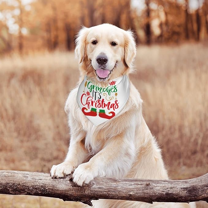 Drink Up Grinches Christmas Dog Bandana Scarf Triangle Bibs Pet Accessories Cat Kerchief
